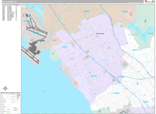 San Leandro Wall Map